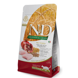 Farmina N&D Ancestral Grain Neutered Ξηρά Τροφή με Λίγα Σιτηρά για Ενήλικες Στειρωμένες Γάτες με Κοτόπουλο / Ρόδι 1.5kg