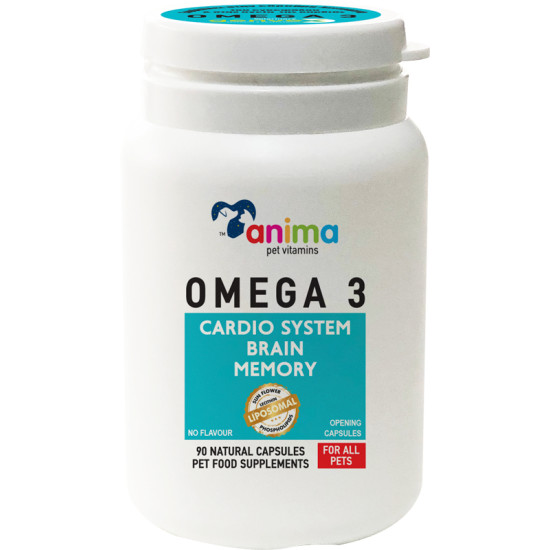 Συμπλήρωμα Διατροφής Anima Pet Vitamin Omega 3 90 Κάψουλες Για Σκύλους Και Γάτες