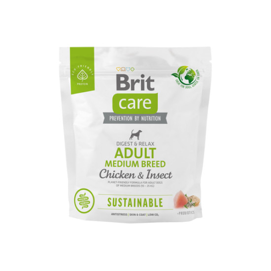 Ξηρά Τροφή Σκύλου Brit Care Sustainable DOG Adult Medium 1kg
