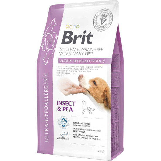 Ξηρά Τροφή Σκύλου Brit Veterinary Diet Dog Grain Free Dog Ultra-Hypoallergenic with Insect & Pea 2kg