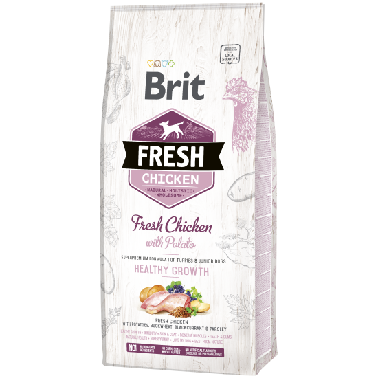 Brit Fresh -  Chicken Junior Healthy Growth DOG 2.5kg