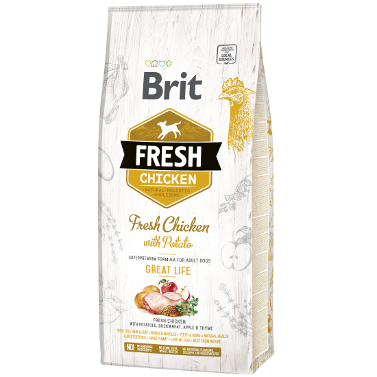 Brit Fresh -  Chicken Adult Great Life DOG 2.5kg