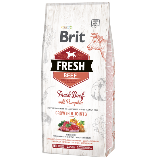Brit Fresh -  Beef Junior Large Growth & Joints DOG 12kg