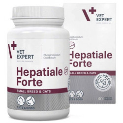 VetExpert - Hepatiale Forte Ηπατοπροστατευτικό συμπλήρωμα διατροφής για μικρόσωμους σκύλους και γάτες 40 κάψουλες