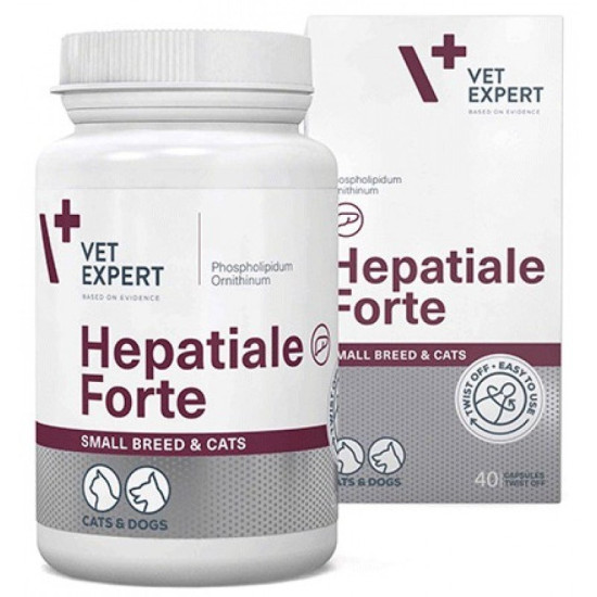 VetExpert - Hepatiale Forte Ηπατοπροστατευτικό συμπλήρωμα διατροφής για μικρόσωμους σκύλους και γάτες 40 κάψουλες